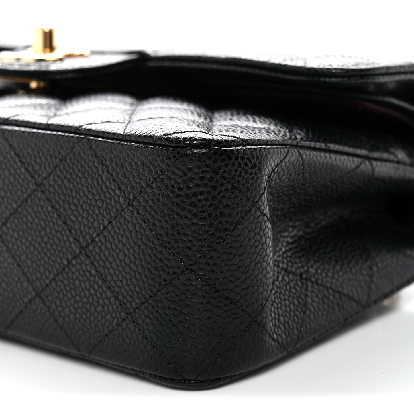 Caviar Quilted Small Double Flap Black