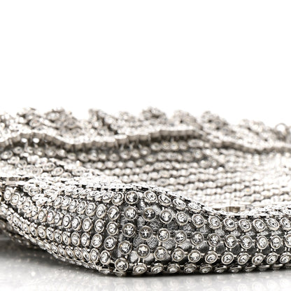 Crystal Embellished Metallic Lambskin Mini Chanel 22 Silver