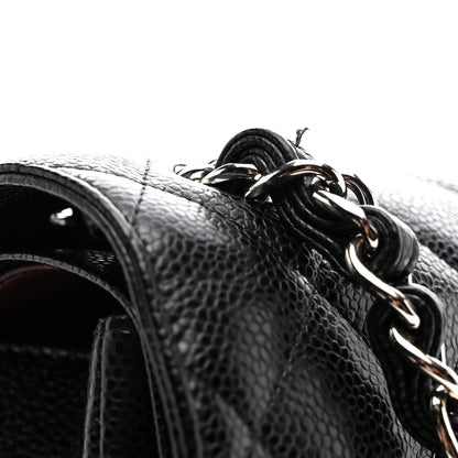 Caviar Quilted Jumbo Double Flap Black