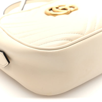 Calfskin Matelasse Small GG Marmont Chain Shoulder Bag White