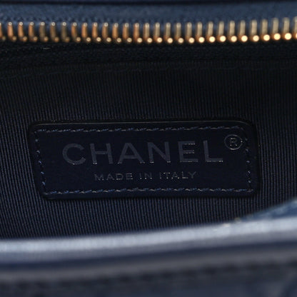 Aged Calfskin Quilted Small Gabrielle Hobo Navy