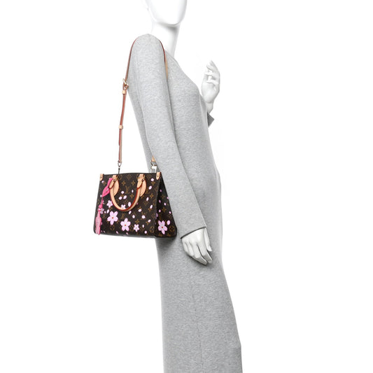 LV X TM Monogram Cherry Blossom Onthego PM Sakura Brown