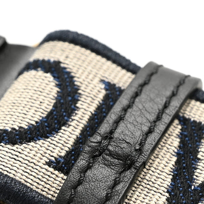 Calfskin Jacquard Anagram Loop Strap Navy Black