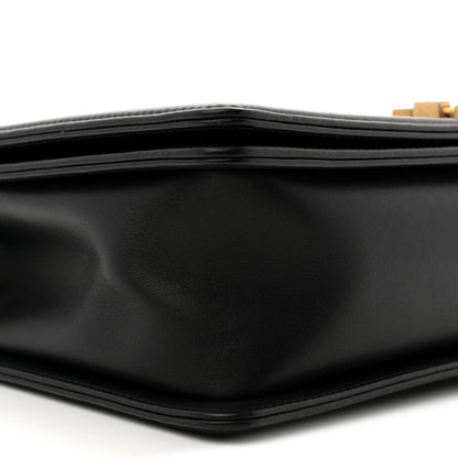 Calfskin Quilted New Medium Boy Flap Black