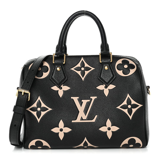 Empreinte Monogram Giant Speedy Bandouliere 25 Black Beige