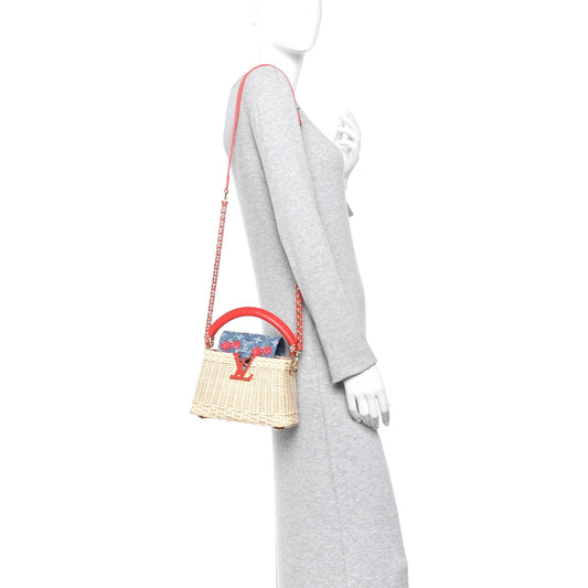 LV X TM Rattan Denim Calfskin Cerises Capucines Mini