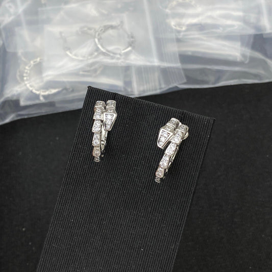 BVLG Serpenti Viper Diamond Earrings