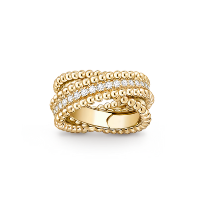VCA Perlée diamonds duo ring